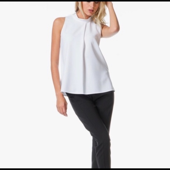 Theory White Talniza Crepe Blouse - Picture 3 of 6